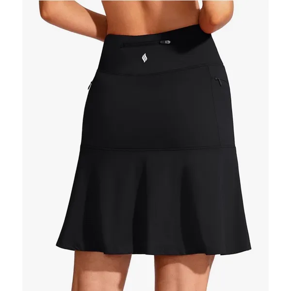 SANTINY Black Ruffled Golf Skort 19"Athletic Tennis Skirt Coquette Gorpcore L - Image 2