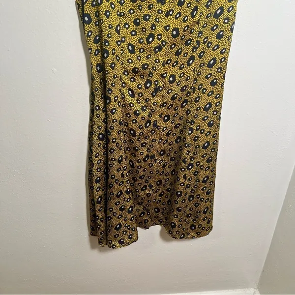Zara Womens Size Small Sleeveless‎ Shift Dress Yellow Navy White Geo Button Back - Image 8