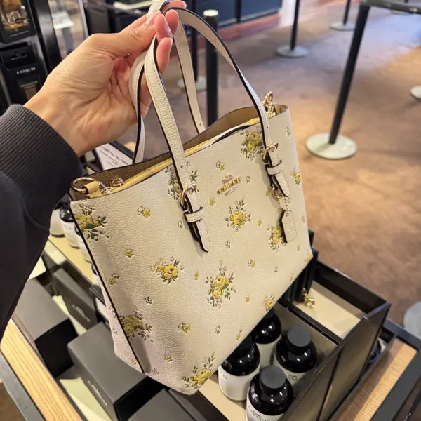 NWT Coach Mollie Tote 25 Floral Leather Bag CAL44 - Image 2