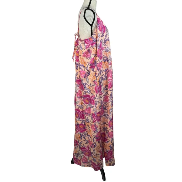 Old Navy X-Large Maxi Dress Sleeveless Side Slits Floral V-Neck Lightweight New - Image 4
