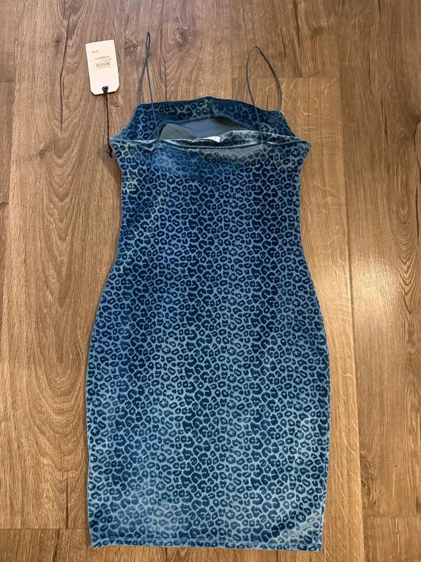 Nordstrom Blue Leopard Print Mini Dress - Image 2