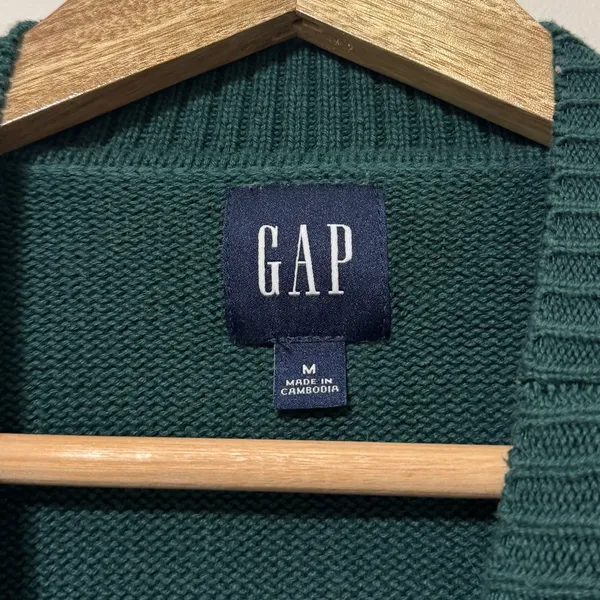 GAP Knit Green Sweater Size Medium Women’s Cotton - Image 3