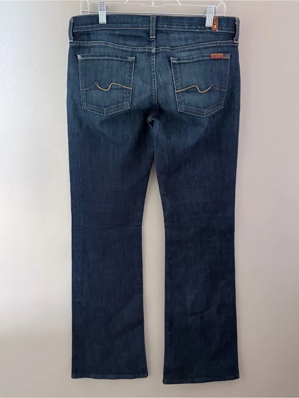 7 For All Mankind Bootcut Jeans Size 29 Dark Wash Stretch Denim - Image 2