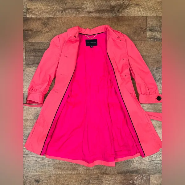 Banana Republic Pink Y2K Style Belted Trench Coat - Image 3