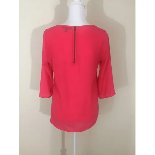 Express Bright Pink‎ 3/4 Sleeve Loose Pullover Blouse Top Size Small - Image 3