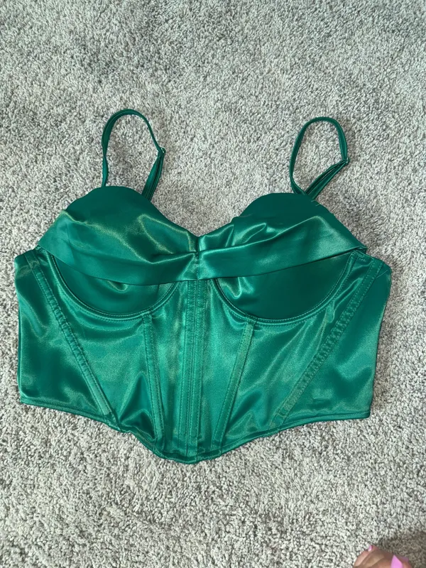 Green corset with zipper Size M - Image 2