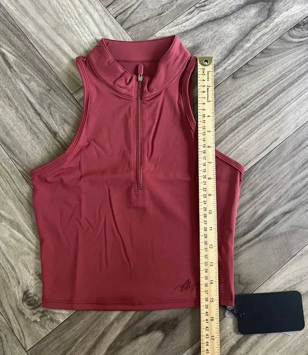 Pulse Zip Tank - Tartan Red Size Small - Image 6