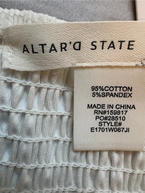 Altar’d State Ivory Fit & Flare Mini Dress NWT XXS Smocked Back - Image 3