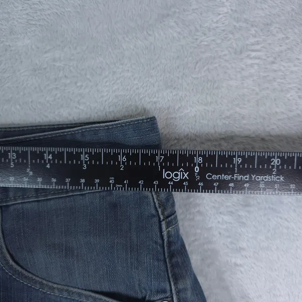 Levis 514 Slim Straight‎ Denim Shorts Women 34x6 Blue Cutoff Raw Hem Casual Y2K - Image 9