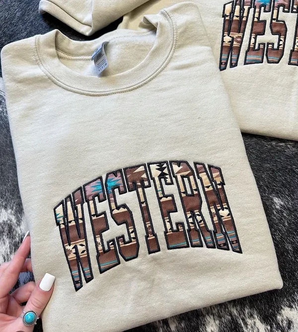 Boutique tan western sweatshirt Size XXL - Image 3
