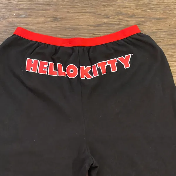 Vintage Sanrio Lounge Pants Black Red White Size Medium - Image 9