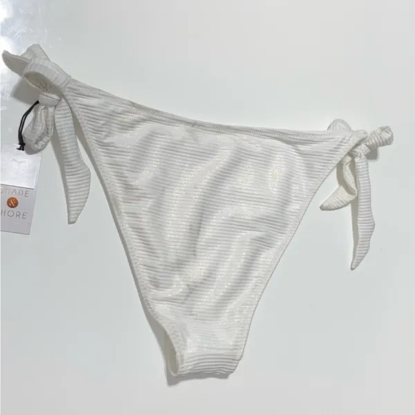 Shade & Shore NWT White Tie-Side Bikini Bottom - Image 5