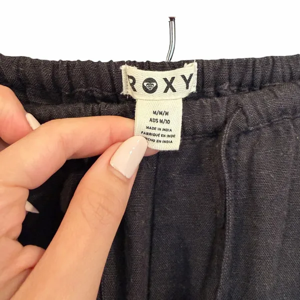 Roxy Lyla Low Rise Drawstring Pull-On Linen Wide Leg Pants - Image 11