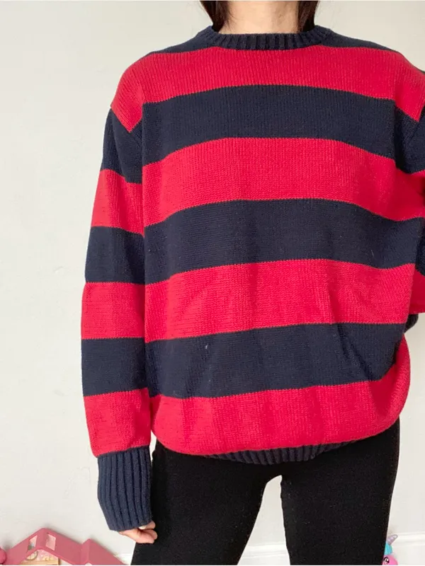 J GALT striped pullover sweater Red Size undefined - Image 4