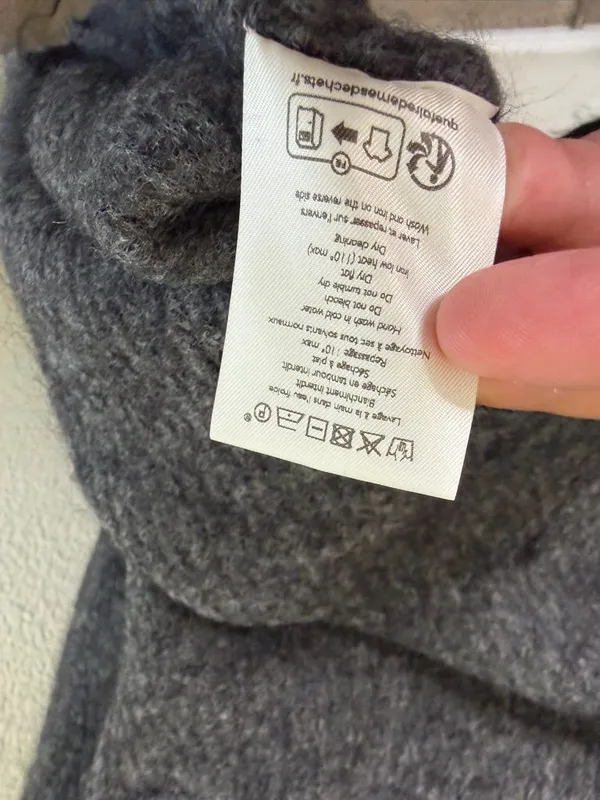 Sezane Trudy Sweater Mohair Wool Melange Gray Womens Size M - Image 9