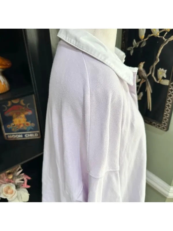Aerie Lavender Long Sleeve Collared Top – Size L - Image 9
