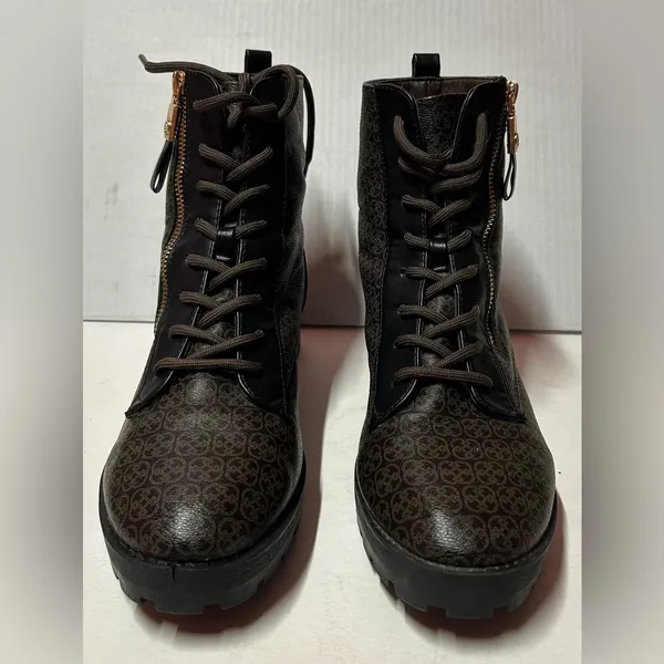 Daisy Fuentes Skylah Zip/Lace Up Lug Sole Combat Ankle Boots Size 8.5 M - Image 2