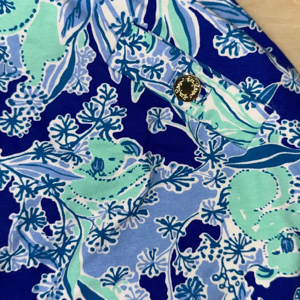 Lilly Pulitzer Blue Floral-Trim Mini Skort - Image 2
