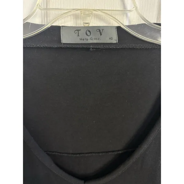 TOV Holy-G inc Black Long Sleeve Zipper Dress Size 40 L Pockets Punk Grunge Goth - Image 3