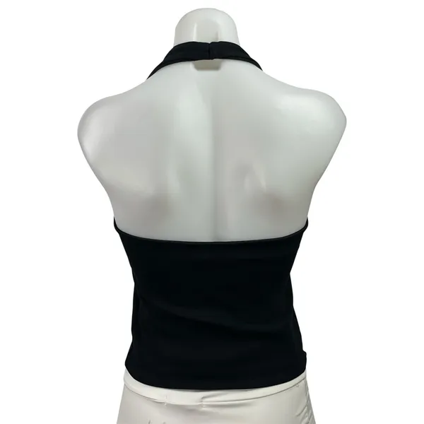 Zara Womens Black Knit Racerback Sleeveless Cropped Open Back Tank Top Size L - Image 3