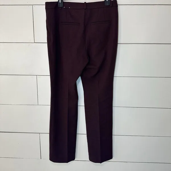 White House | Black Market Womens The Boot Textured Dress Pants Wine‎ Maroon Career Office 4 Short - Image 2