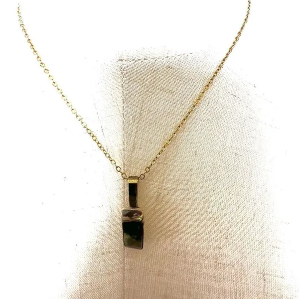 Gold tone abalone pendant necklace - Image 2