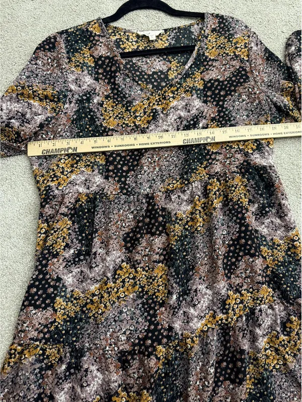 Bebop Women's Large Floral Ditsy Tiered Babydoll Tunic Dress - Image 8