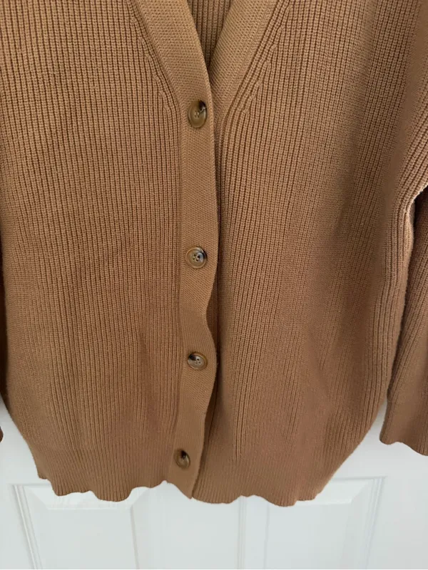 Lillusory Oversided Tan Knit Cardigan Sweater Size Extra Small - Image 3