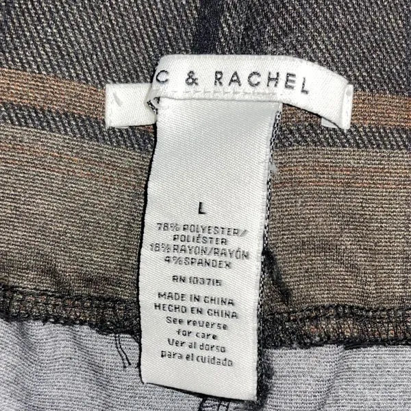 Zac & Rachel Pull on Plaid Stretch Knit Pants SZ L Academia Preppy School Girl - Image 3