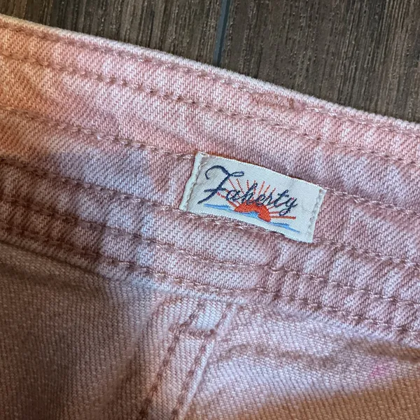 Faherty Wide Leg High Rise Pants Rose Pink Cotton Blend Size 30 Coastal Casual - Image 3