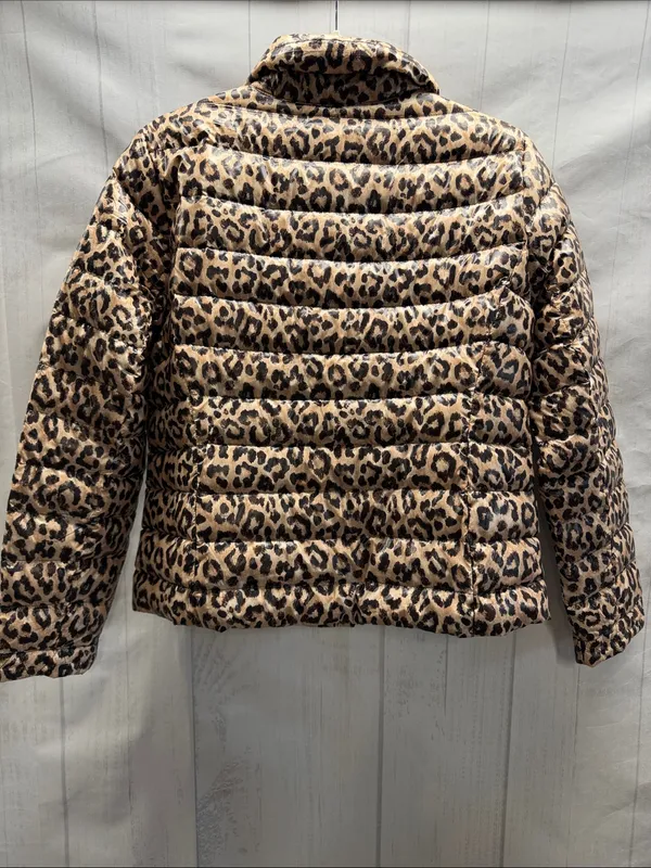 Lands' End NWT Leopard Print Down Filed Lightweight Packable Puffer Jacket - Image 5