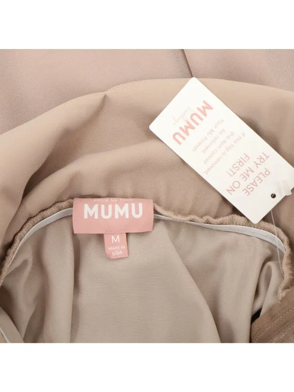 NWT Show Me Your Mumu Faith Chiffon Long Maxi Dress M Soft Beige - Image 9