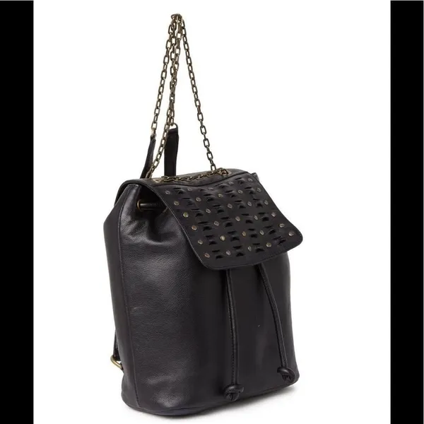 Frye Jade Studded Leather Backpack, ADJUSTABLE Chain/Leather Strap,‎ Black, NWT - Image 6