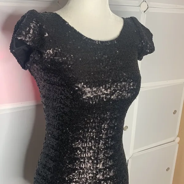 Free People Backstage Fever Black Sequin Mini Dress Size XXS - Image 5