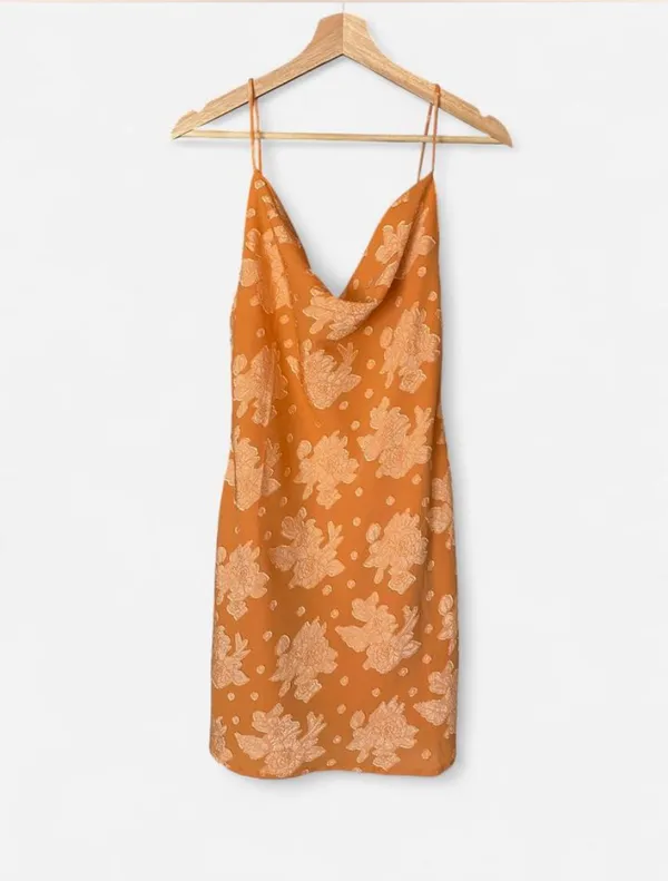 Selfie Leslie Orange Floral Mini Dress - Image 2