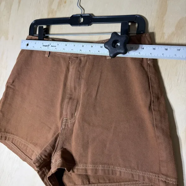 Princess Polly Brown‎ Twill High Rise Workwear Shorts Women’s Size 6 Casual - Image 3
