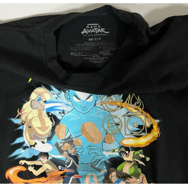 Nickelodeon Black ‘Avatar: The Last Airbender’ Graphic Short Sleeve T-Shirt Top Blouse Tee Size S 💙✨ - Image 2