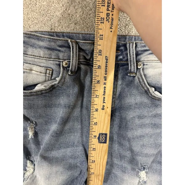 Risen Jeans Straight Leg Distressed‎ High Rise Light Wash - Image 8