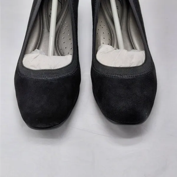 Trotters Wedge Pumps Women's Size 6.5N Narrow Black Suede Comfort Shoes - Image 4
