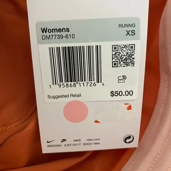 Nike Pink Orange Icon Clash Tempo‎ Luxe Mid-Rise Running Shorts Womens Size XS - Image 6