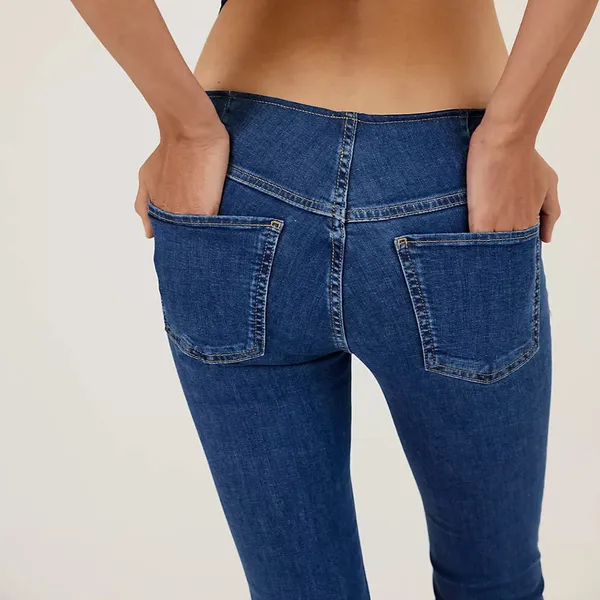 Free‎ People Penny Pull-On Flare Bell Bottom Hippie Festival Denim Jeans - Image 3