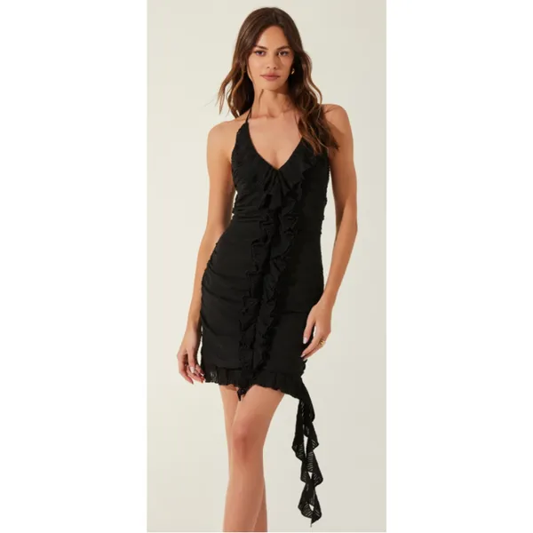 Astr the Label Ruffle Halter Mini Dress Size‎ Medium - Image 2