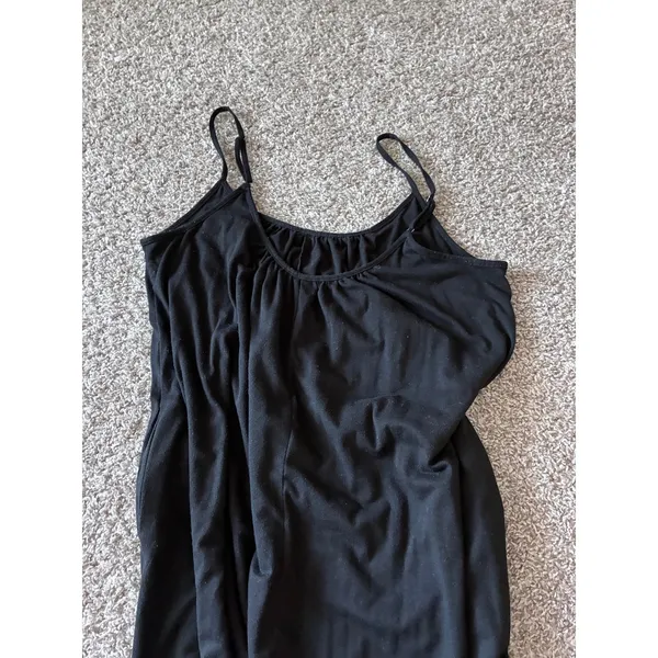 Black Wide Leg Sleeveless Jumpsuit Adjustable Spaghetti Straps Size L - Image 2