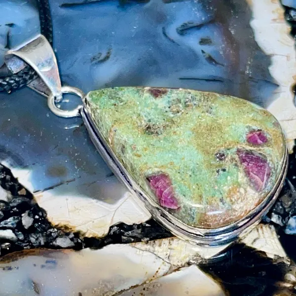 Ruby Fuchsite Crystal Pendant 2” Green - Image 13