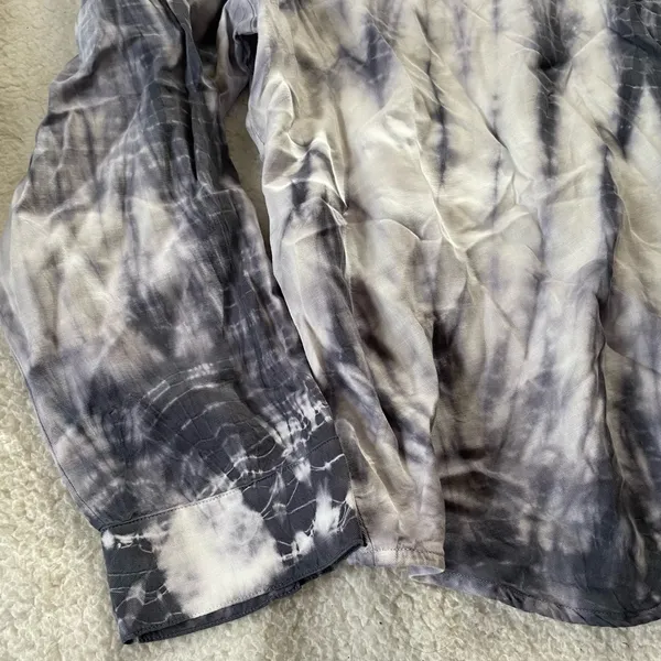 Side Stitch Women's Top Sz XL Tie Dye Tencera Button Front Top Blue A393918 - Image 7