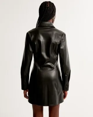 Abercrombie Leather Dress Mini Vegan - Image 3