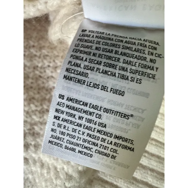 American Eagle Sweater Womens Size S White Long Tunic Crew Neck Oversized NWT - Image 12