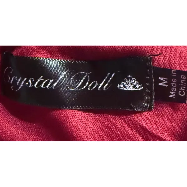 Vintage Crystal Doll Women Medium Ruby Red Sequin Mini‎ Dress Colorful Layered - Image 5