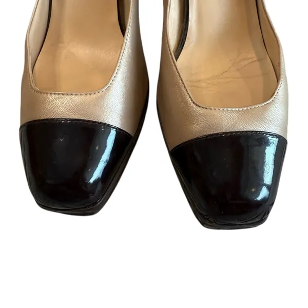 Cole Haan Beige Brown Patent Cap Toe Pumps Heels 8.5 B - Image 6