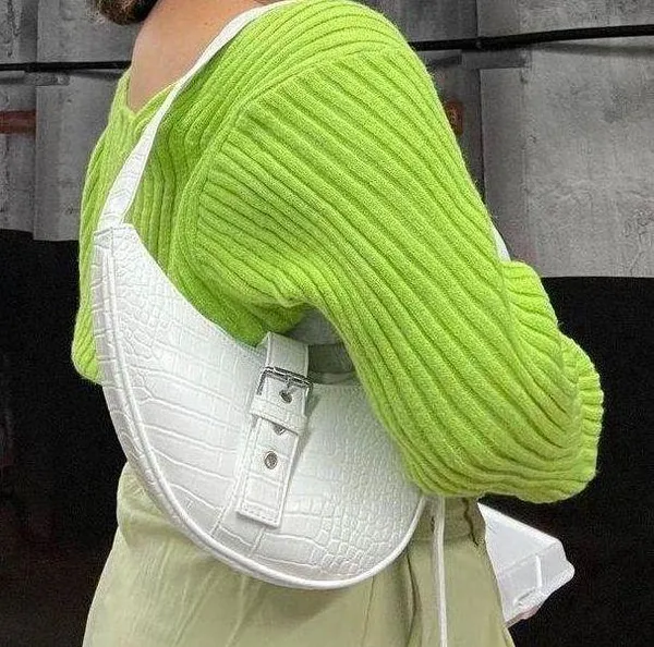 White Saddle Purse Handbag - Image 3